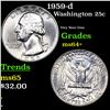 Image 1 : 1959-d Washington Quarter 25c Grades Choice+ Unc