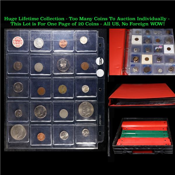 Huge Liifetime Collection - Too Many Coins To Auction Individually - This Lot is For One Page of 20 