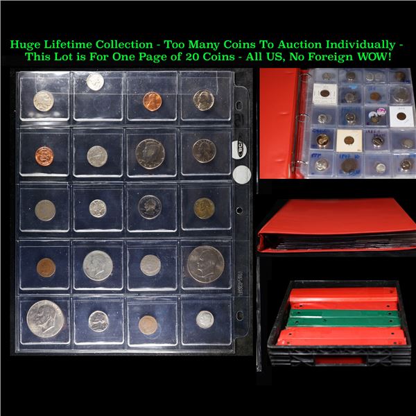 Huge Liifetime Collection - Too Many Coins To Auction Individually - This Lot is For One Page of 20 