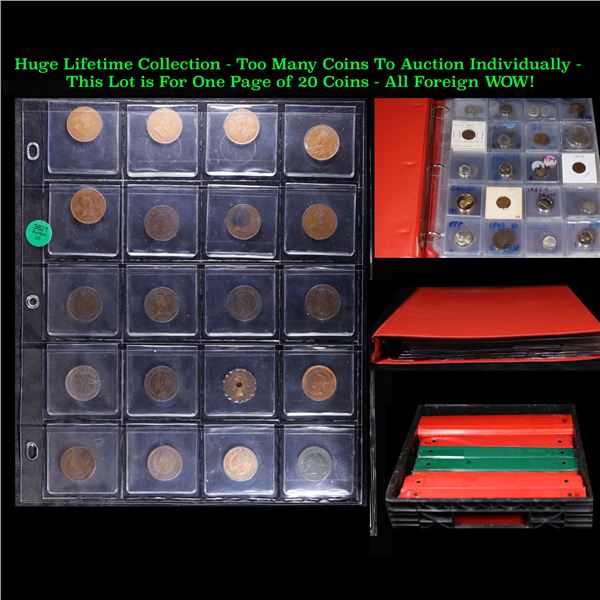 Huge Liifetime Collection - Too Many Coins To Auction Individually - This Lot is For One Page of 20 