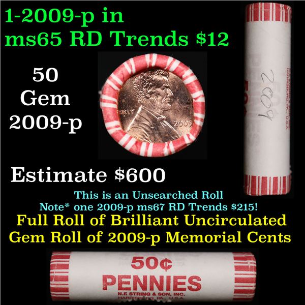 Shotgun Lincoln 1c roll, 2009-p 50 pcs Formative Years String & Son Wrapper.