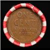 Image 3 : Mixed small cents 1c orig shotgun roll, 1944-p Lincoln Cent, Wheat Cent other end, Brinks Wrapper.