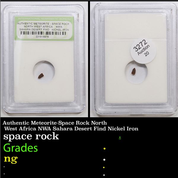 Authentic Meteorite-Space Rock North West Africa NWA Sahara Desert Find Nickel Iron Graded By INB
