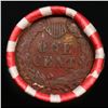 Image 3 : Mixed small cents 1c orig shotgun roll, 1924-s Lincoln Cent, Wheat Cent other end, Brinks Wrapper.