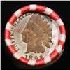 Image 2 : Mixed small cents 1c orig shotgun roll, Wheat Cent, 1892 Indian Cent other end, Brinks Wrapper.