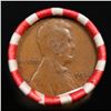Image 2 : Mixed small cents 1c orig shotgun roll, 1914-p Wheat Cent, Steel Cent other end, Brinks Wrapper.