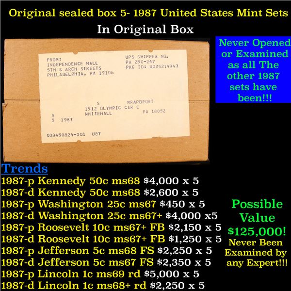 Original Sealed Box 5x-1987 Mint Sets