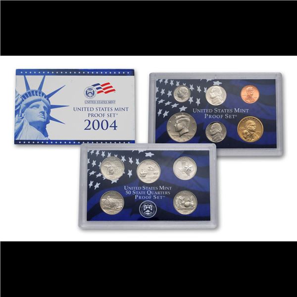2004 United States Mint Proof Set in Original Government Packaging, 11 Coins Inside