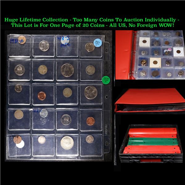 Huge Liifetime Collection - Too Many Coins To Auction Individually - This Lot is For One Page of 20 
