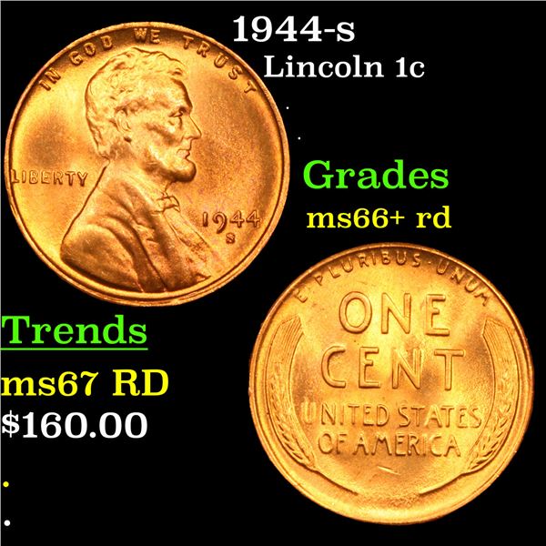 1944-s Lincoln Cent 1c Grades GEM++ RD
