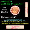 Image 1 : Shotgun Lincoln 1c roll, 1980-p 50 pcs Merchants Bank Wrapper.