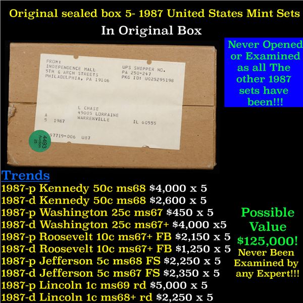 Original Sealed Box 5x-1987 Mint Sets