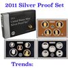 Image 1 : 2011 United States Mint Silver Proof Set - 14 pc set, about 1 1/2 ounces of pure silver