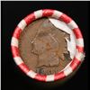 Image 2 : Mixed small cents 1c orig shotgun roll, Wheat Cent, 1901 Indian Cent other end, Brinks Wrapper.