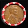 Image 2 : Mixed small cents 1c orig shotgun roll, 1938-p Lincoln Cent, Wheat Cent other end, Brinks Wrapper.