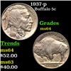Image 1 : 1937-p Buffalo Nickel 5c Grades Choice Unc