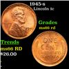 Image 1 : 1945-s Lincoln Cent 1c Grades GEM+ Unc RD