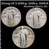 Image 1 : Group of 3 1929-p, 1928-s, 1928-d Standing Liberty Quarter 25c