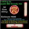 Image 1 : New Consignee This Auction Only!!! Shotgun Lincoln 1c roll, 1974-p 50 pcs Pennies Wrapper.