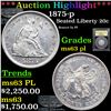Image 1 : ***Auction Highlight*** 1875-p Twenty Cent Piece 20c Graded Select Unc PL BY USCG (fc)