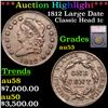 Image 1 : ***Auction Highlight*** 1812 Large Date Classic Head Large Cent 1c Graded au53 By SEGS (fc)