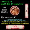 Image 1 : New Consignee This Auction Only!!! Shotgun Lincoln 1c roll, 1980-p 50 pcs Brandt Wrapper.