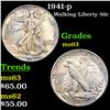 Image 1 : 1941-p Walking Liberty Half Dollar 50c Grades Select Unc