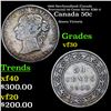 1900 Newfoundland (Canada Provincial) 50 Cents Silver KM# 6 Grades vf++