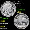 1927-d Buffalo Nickel 5c Grades vf++