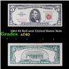 Image 1 : 1963 $5 Red seal United States Note Grades xf