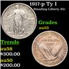 Image 1 : 1917-p Ty I Standing Liberty Quarter 25c Grades Select AU