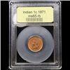 Image 4 : ***Auction Highlight*** 1871 Indian Cent 1c Graded GEM Unc RB BY USCG (fc)