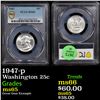 Image 1 : PCGS 1947-p Washington Quarter 25c Graded ms65 By PCGS