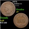Image 1 : 1875 Indian Cent 1c Grades g+