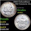 Image 1 : 1893 Columbian Old Commem Half Dollar 50c Grades Choice+ Unc