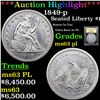 Image 1 : ***Auction Highlight*** 1849-p Seated Liberty Dollar $1 Graded Select Unc PL BY USCG (fc)