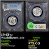 Image 1 : PCGS 1945-p Washington Quarter 25c Graded ms65 By PCGS