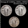 Image 1 : Group of 3 1928-s, 1929-d, 1926-p Standing Liberty Quarter 25c