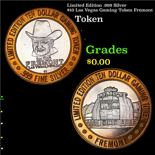 Limited Edition .999 Silver $10 Las Vegas Gaming Token Fremont Grades