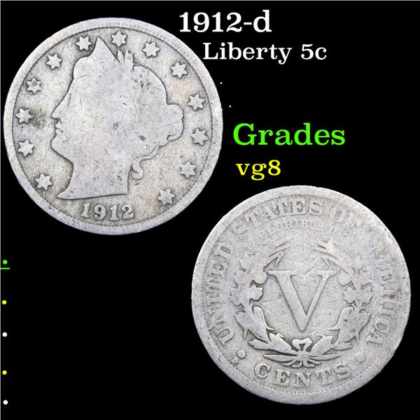 1912-d Liberty Nickel 5c Grades vg, very good