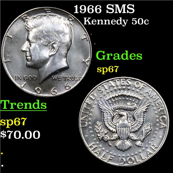 1966 SMS Kennedy Half Dollar 50c Grades sp67