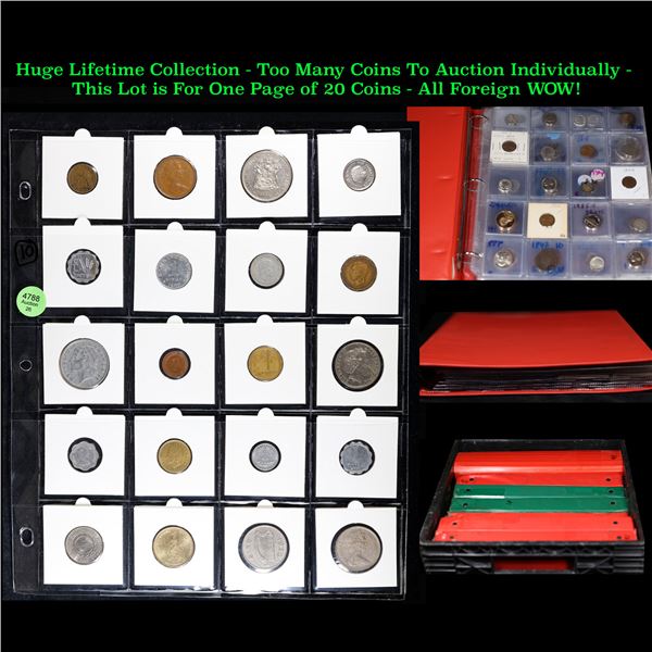 Huge Liifetime Collection - Too Many Coins To Auction Individually - This Lot is For One Page of 20 