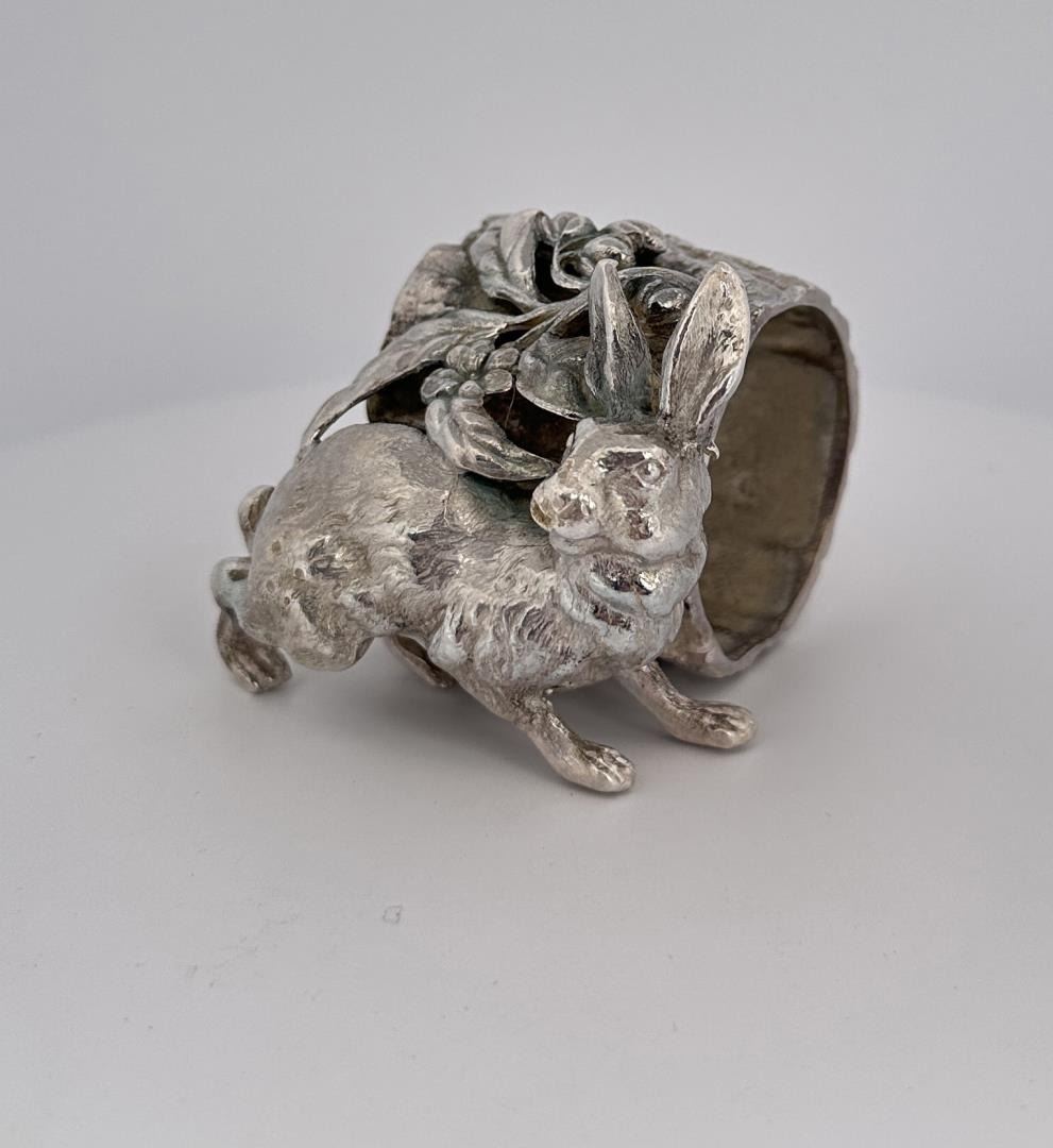 Victorian Silver Plate Rabbit Napkin Ring