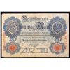 Image 2 : 1914 Imperial Germany 20 mark Note P# 46B Grades vf+