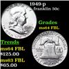 Image 1 : 1949-p Franklin Half Dollar 50c Grades Choice Unc