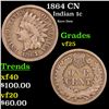 Image 1 : 1864 CN Indian Cent 1c Grades vf+