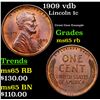 Image 1 : 1909 vdb Lincoln Cent 1c Grades GEM Unc RB