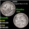 Image 1 : 1833 Capped Bust Half Dime 1/2 10c Grades vf+