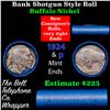 Image 1 : Buffalo Nickel Shotgun Roll in Old Bank Style 'Abbott Coin Counter' Wrapper 1924 & p Mint Ends