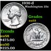 Image 1 : 1936-d Washington Quarter 25c Grades Select AU
